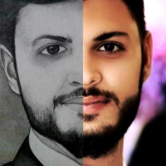 Customized Pencil Portrait Sketch A3 Size