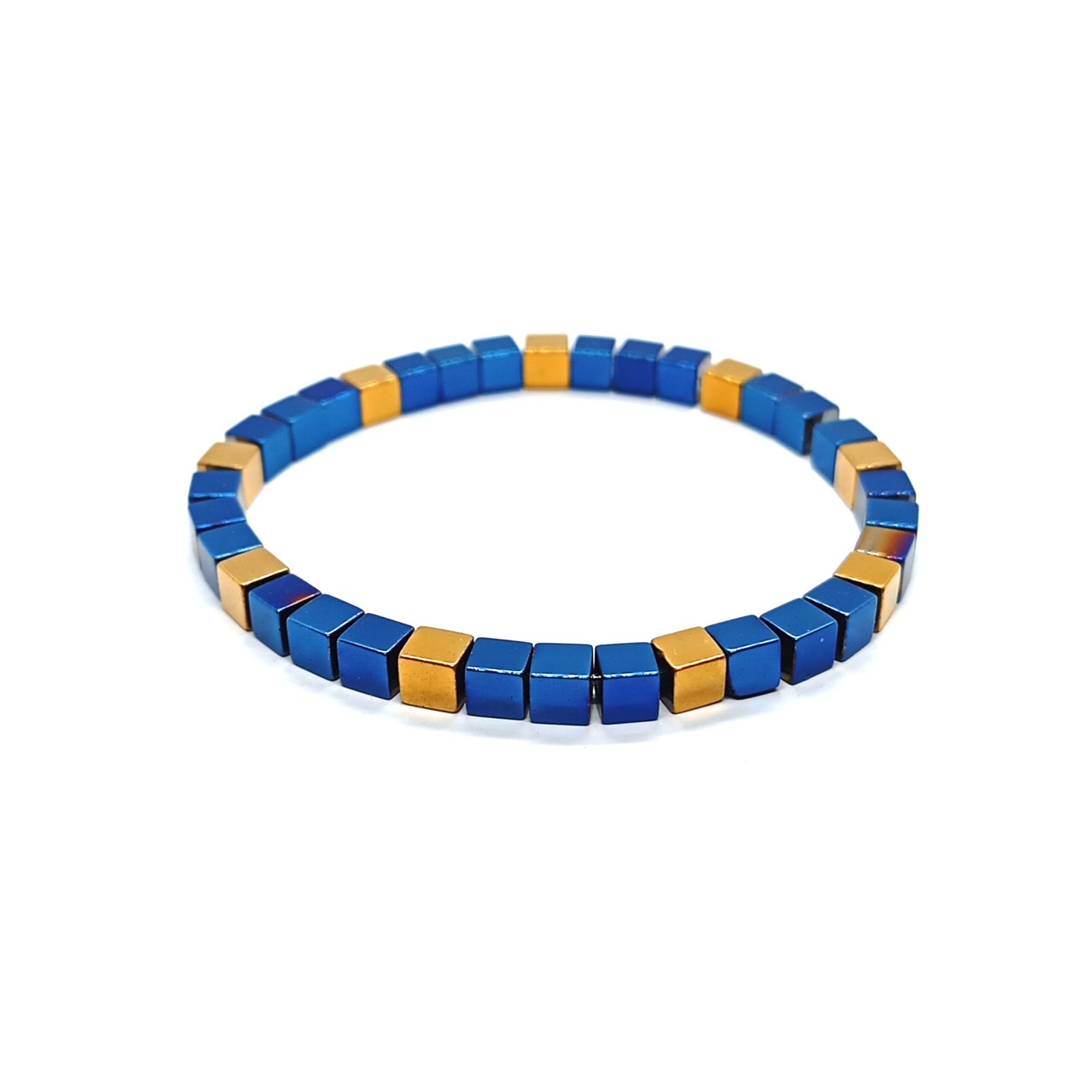 Squared Away Blu-Gold Bracelets