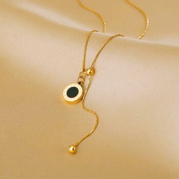 Double - Sided Color Bell Tassel Necklace