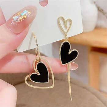 Black Heart Earrings