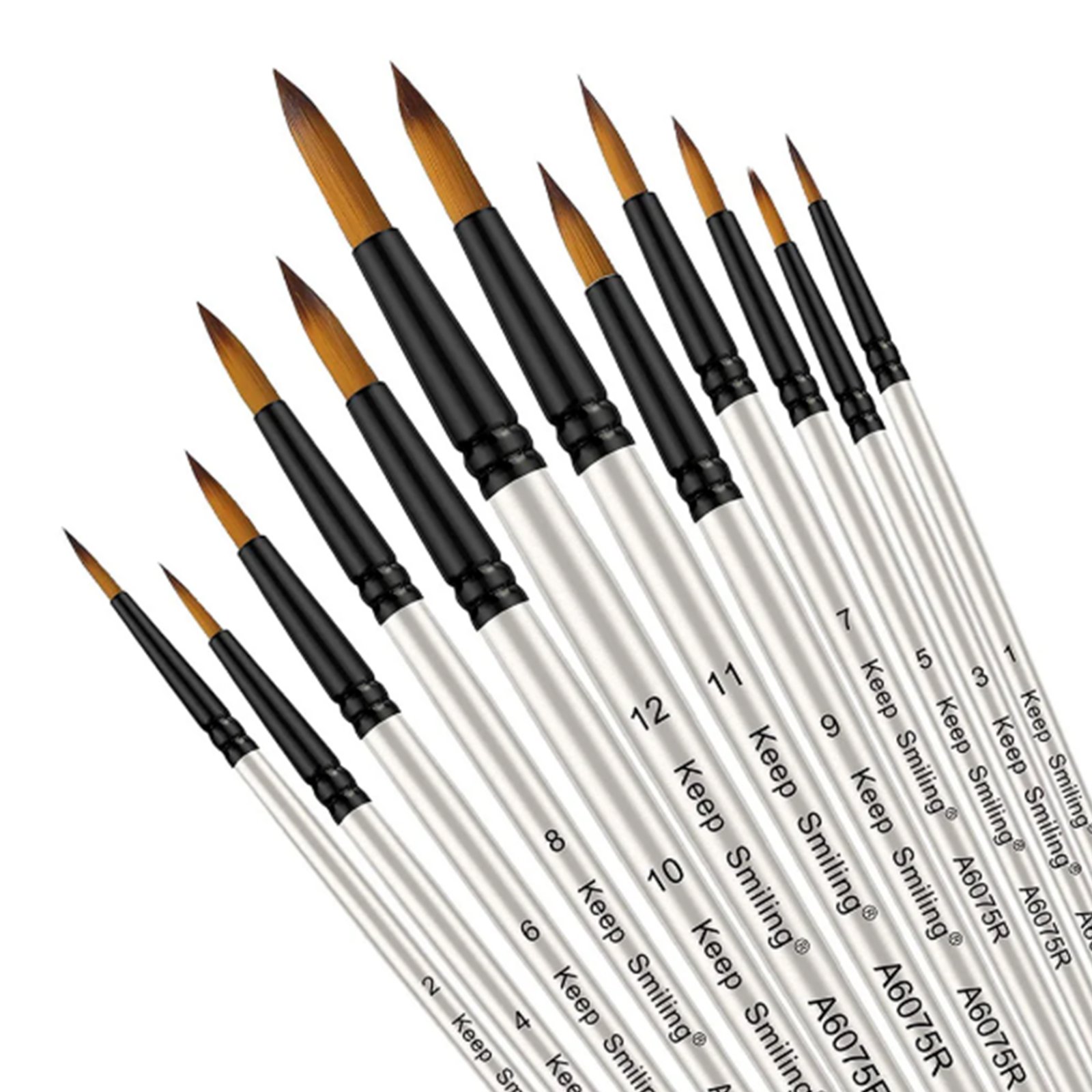 Keep Smiling Professional Fine Tip Round Brushes (Set of 12) - Image 5