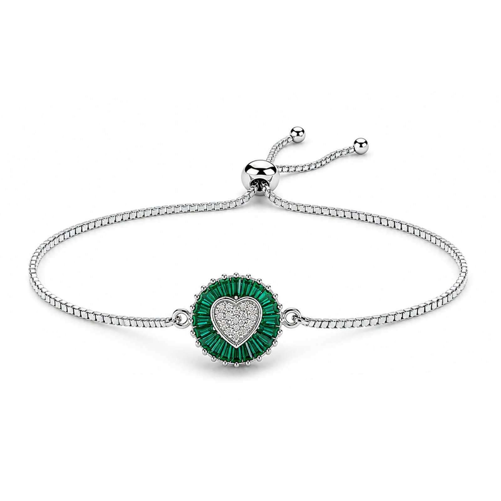 Emerald Halo Bracelet