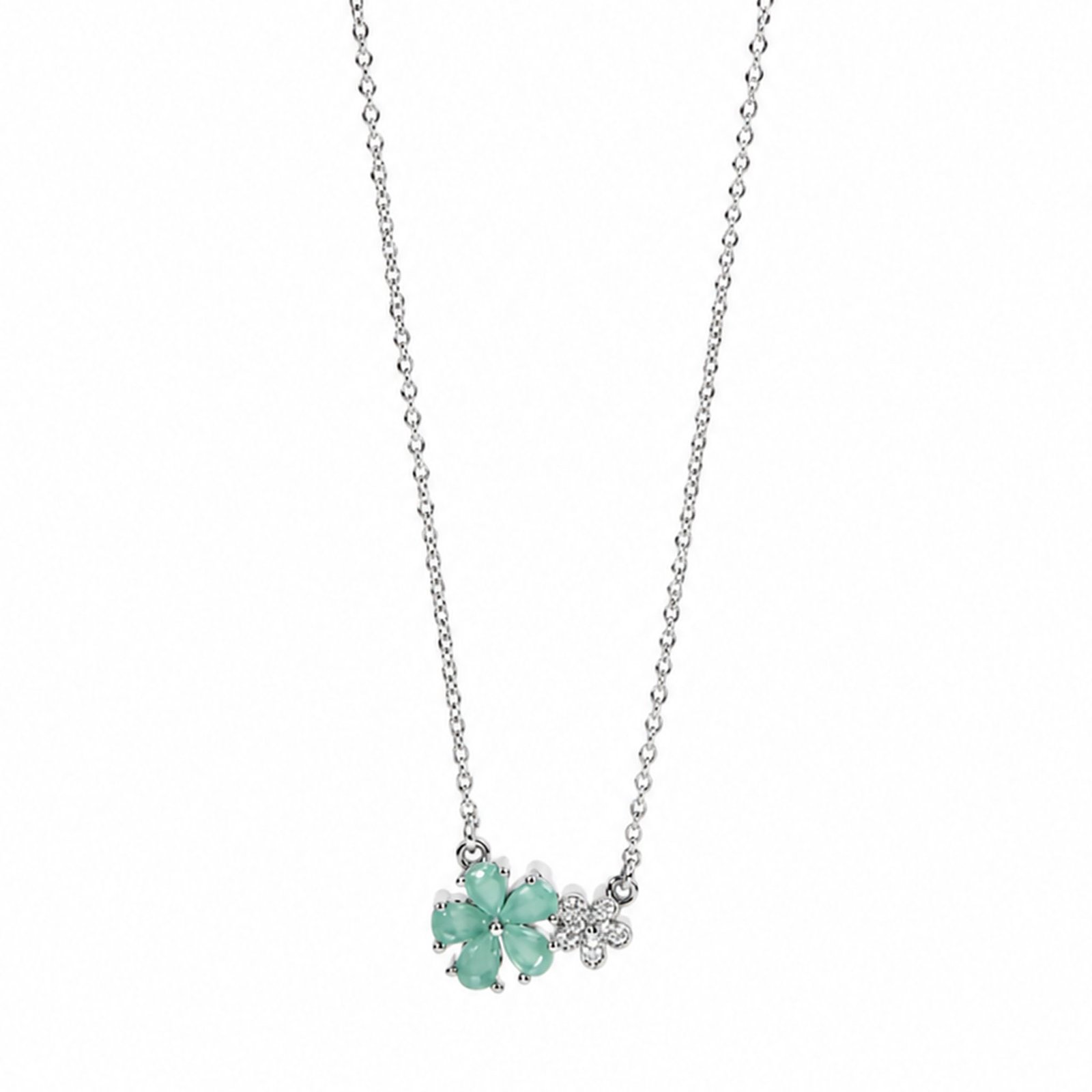 The Celadon Flora Silver Necklace