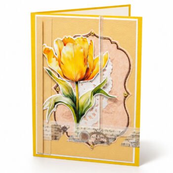 Saffron Blossom 3D Layered Handmade Card for Every Occasion